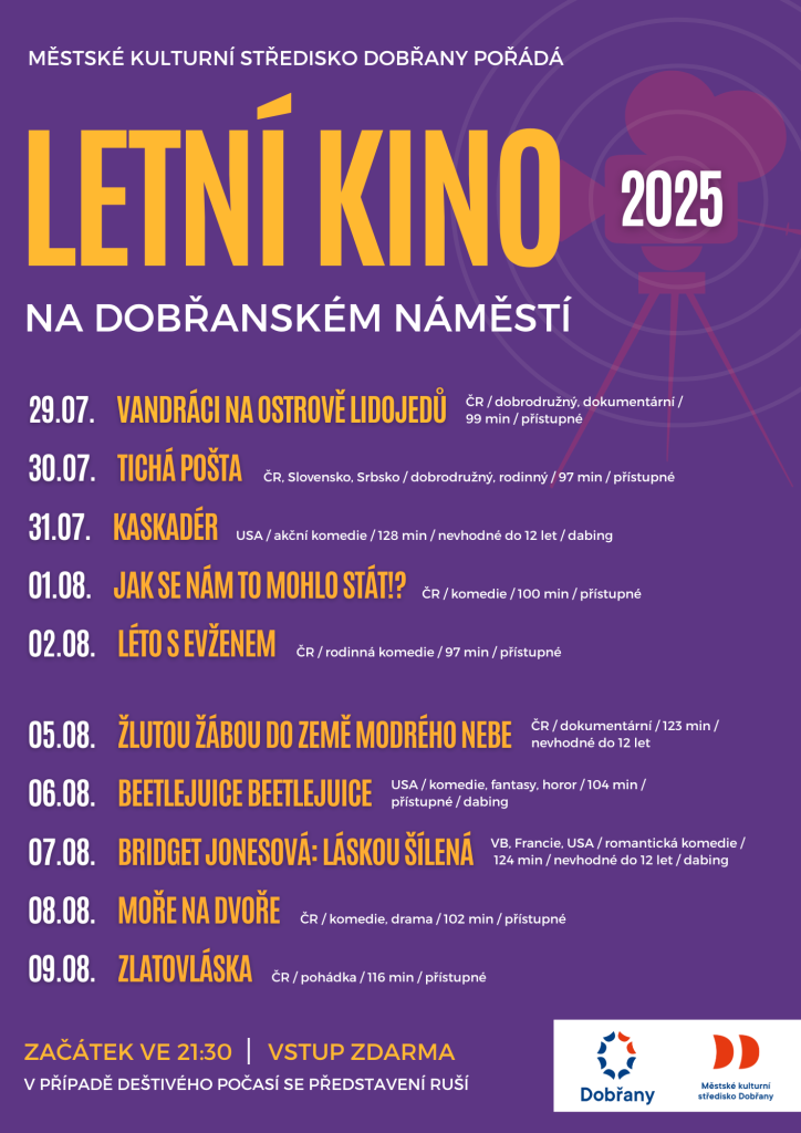 letní kino 2025 Dobřany