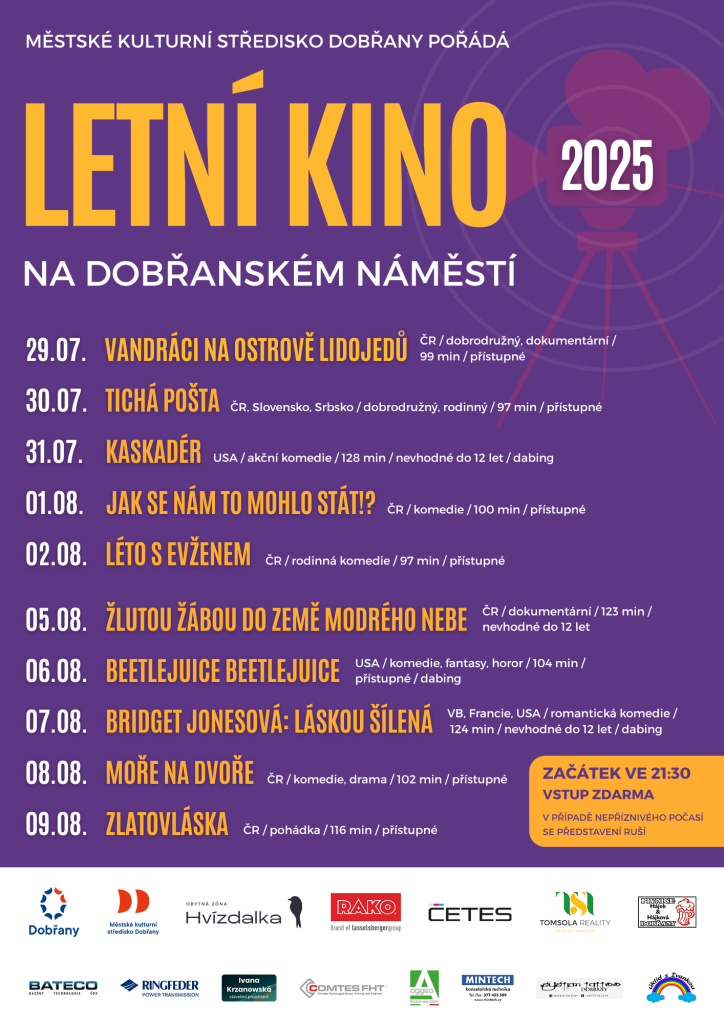 letní kino 2025 Dobřany