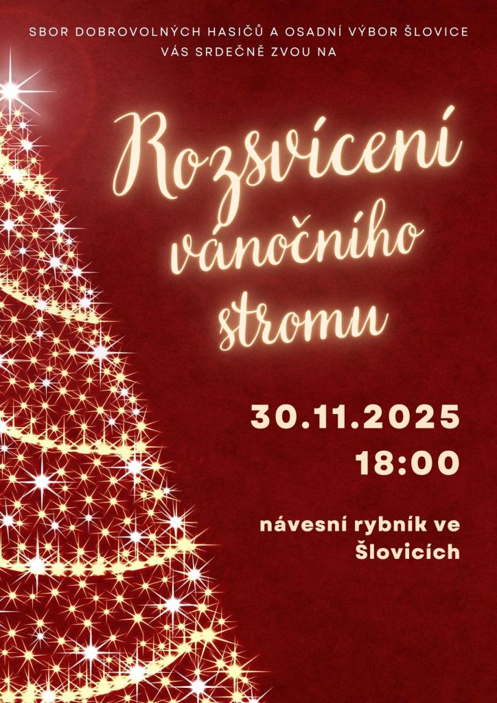 rozsvícení vánočného stromu Šlovice