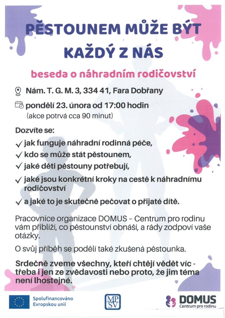 pěstounství, náhradní rodočovství, beseda