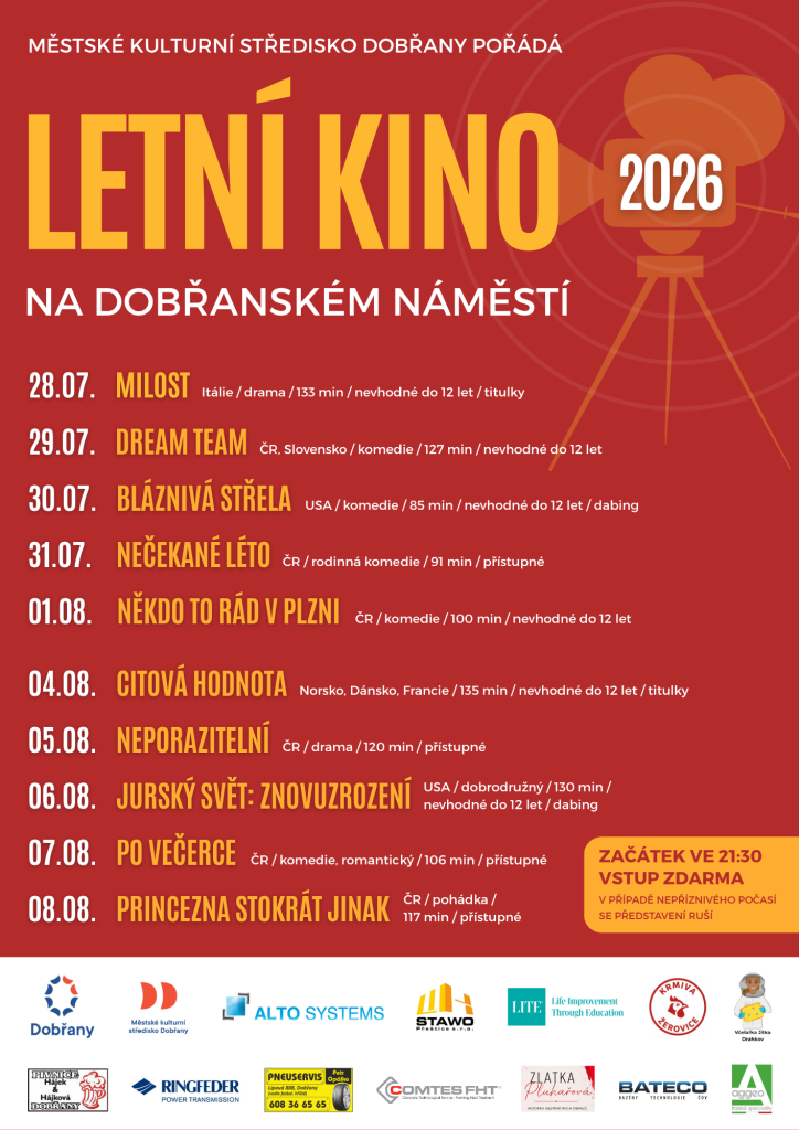 letní kino 2026&nbsp;Dobřany