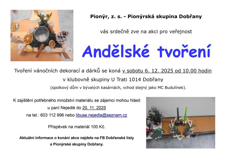 Andělské tvoření vánočních dekorací