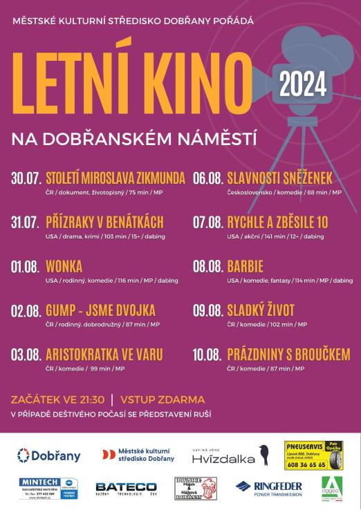 letní kino 2024 Dobřany